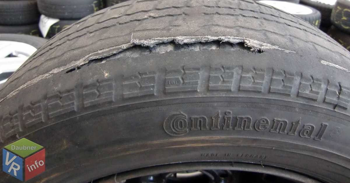 beschädigter Reifen