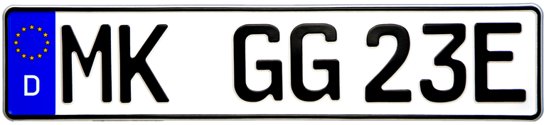 Nummernschild für E-Autos (Quelle: BMVI) Nummernschild für E-Autos